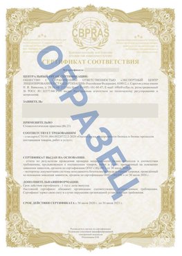Образец Сертификат СТО 01.064.00220722.2-2020 Курск Сертификат СТО 01.064.00220722.2-2020 